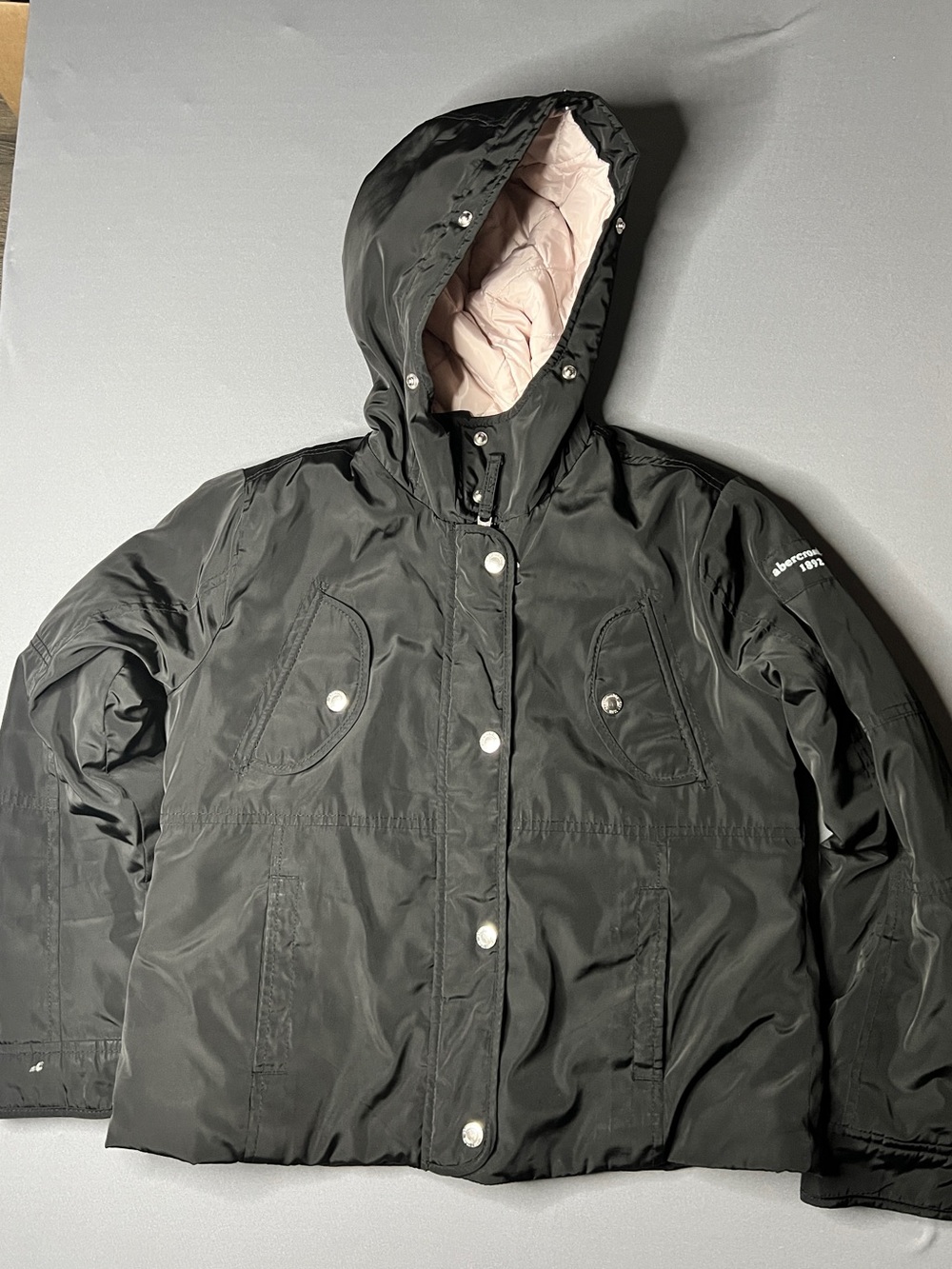 Abercrombie & Fitch Black Windbreaker Jacket